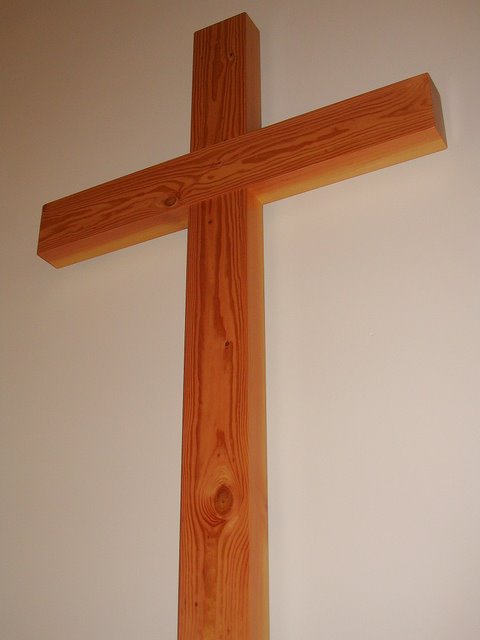 Cross Hung On Wall Close-Up